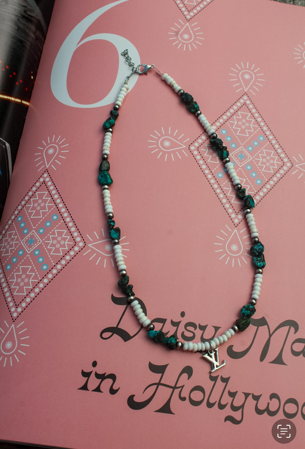 Louis Vuitton Navajo Inspired Pearl and Gemstone Necklace