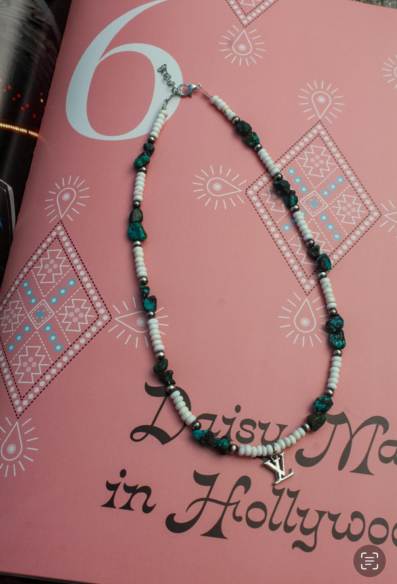 Louis Vuitton Navajo Inspired Pearl and Gemstone Necklace