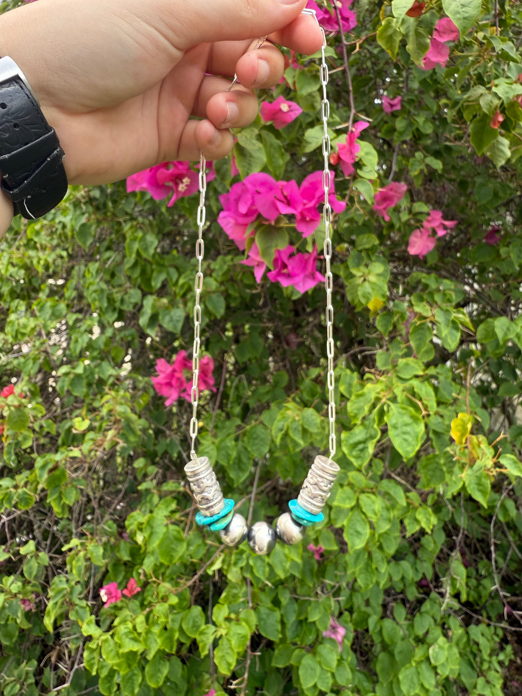 Genuine Pearl and Turquoise Necklace
