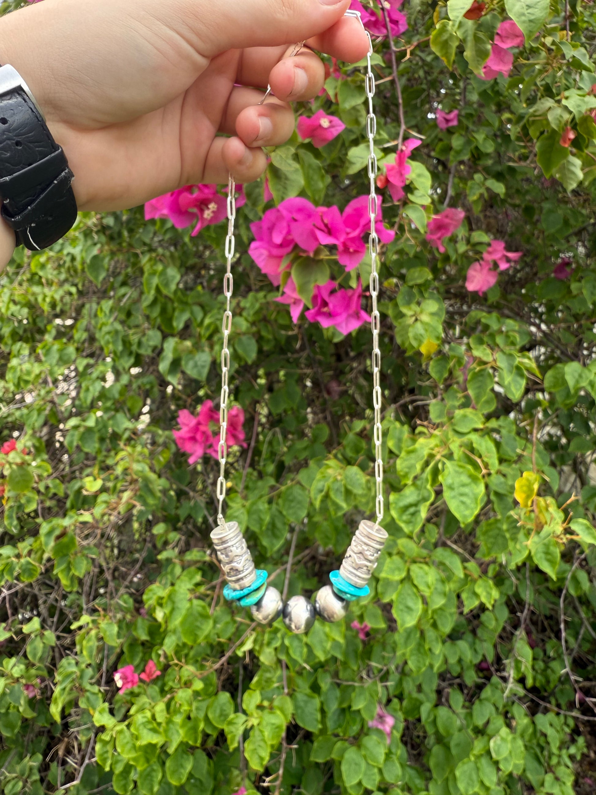 Genuine Pearl and Turquoise Necklace
