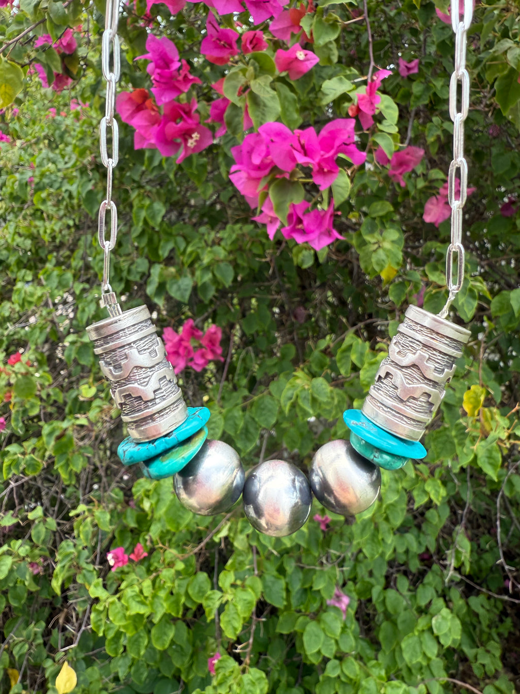 Genuine Pearl and Turquoise Necklace