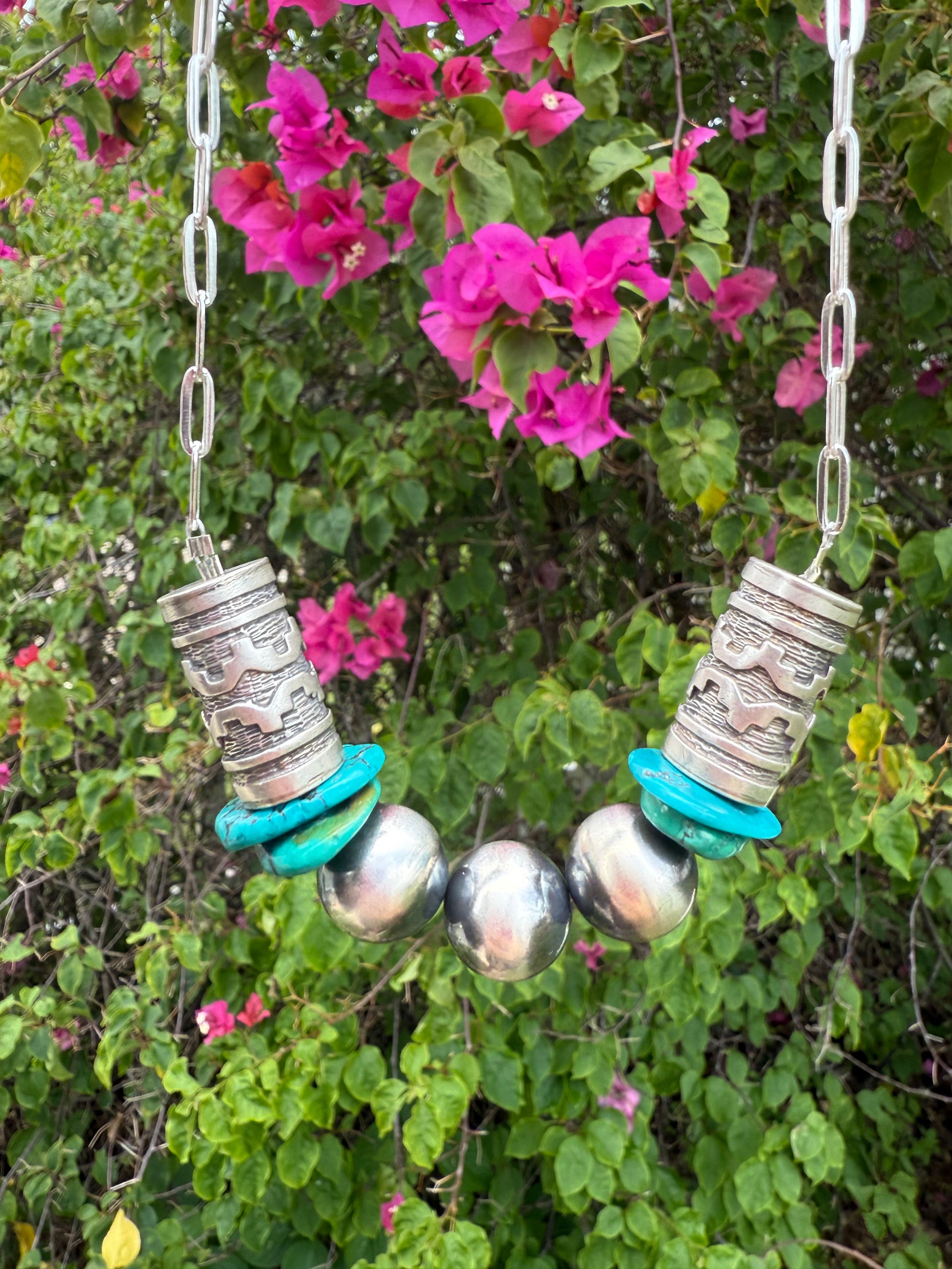 Genuine Pearl and Turquoise Necklace