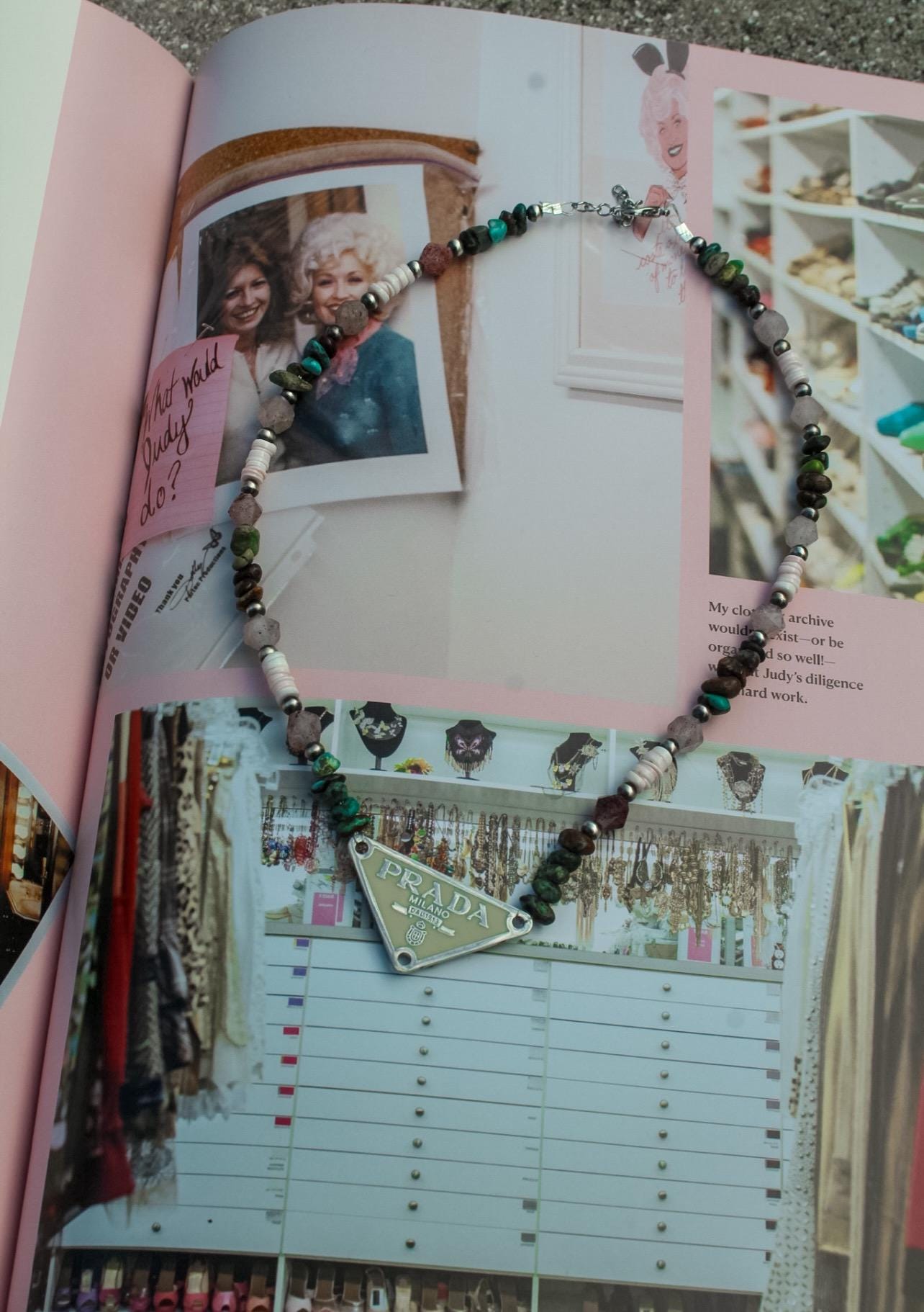 PRADA Navajo Inspired Pearl and Gemstone Necklace