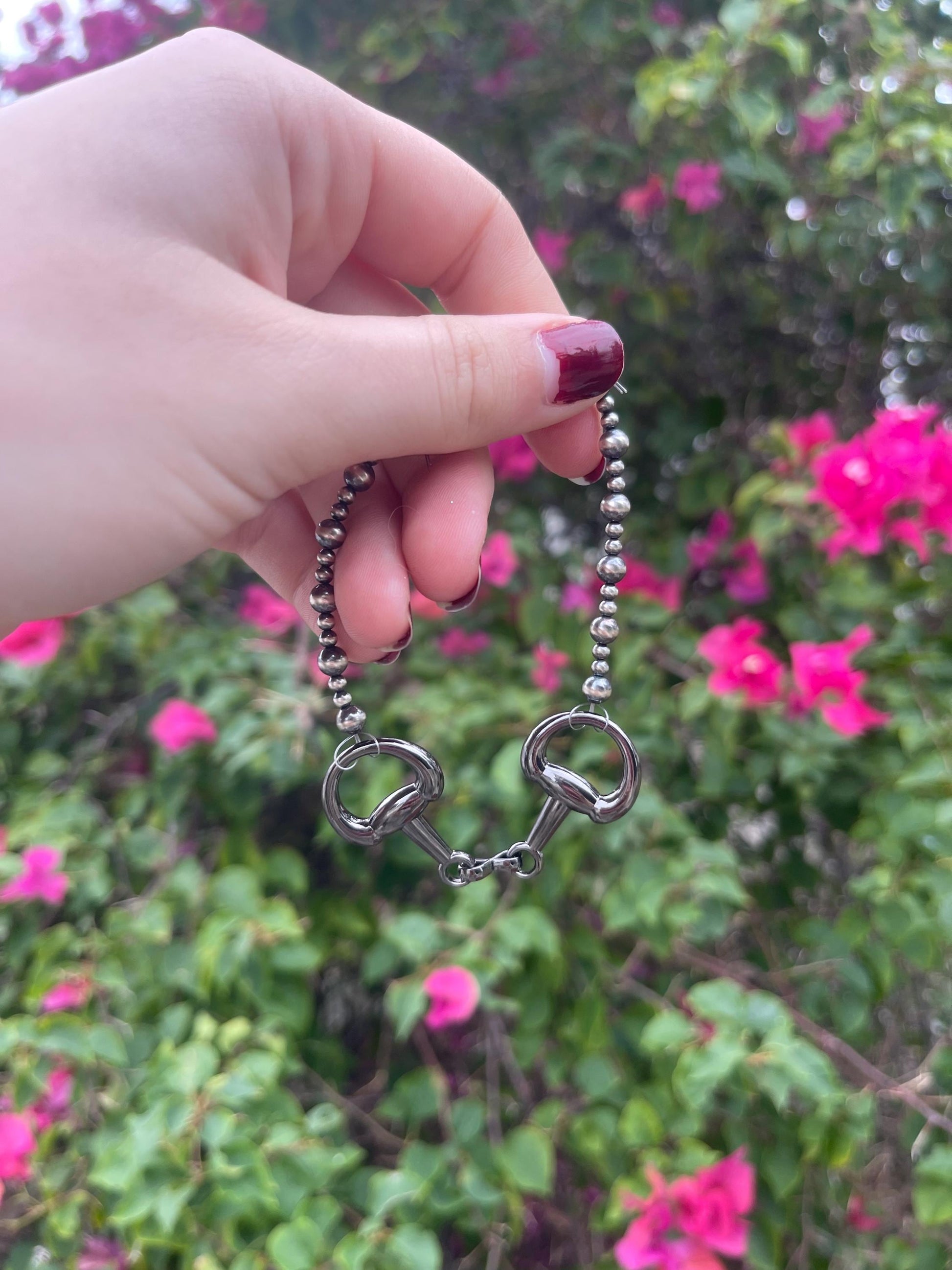 Horse Bit Navajo Inspired Pearl Bracelet