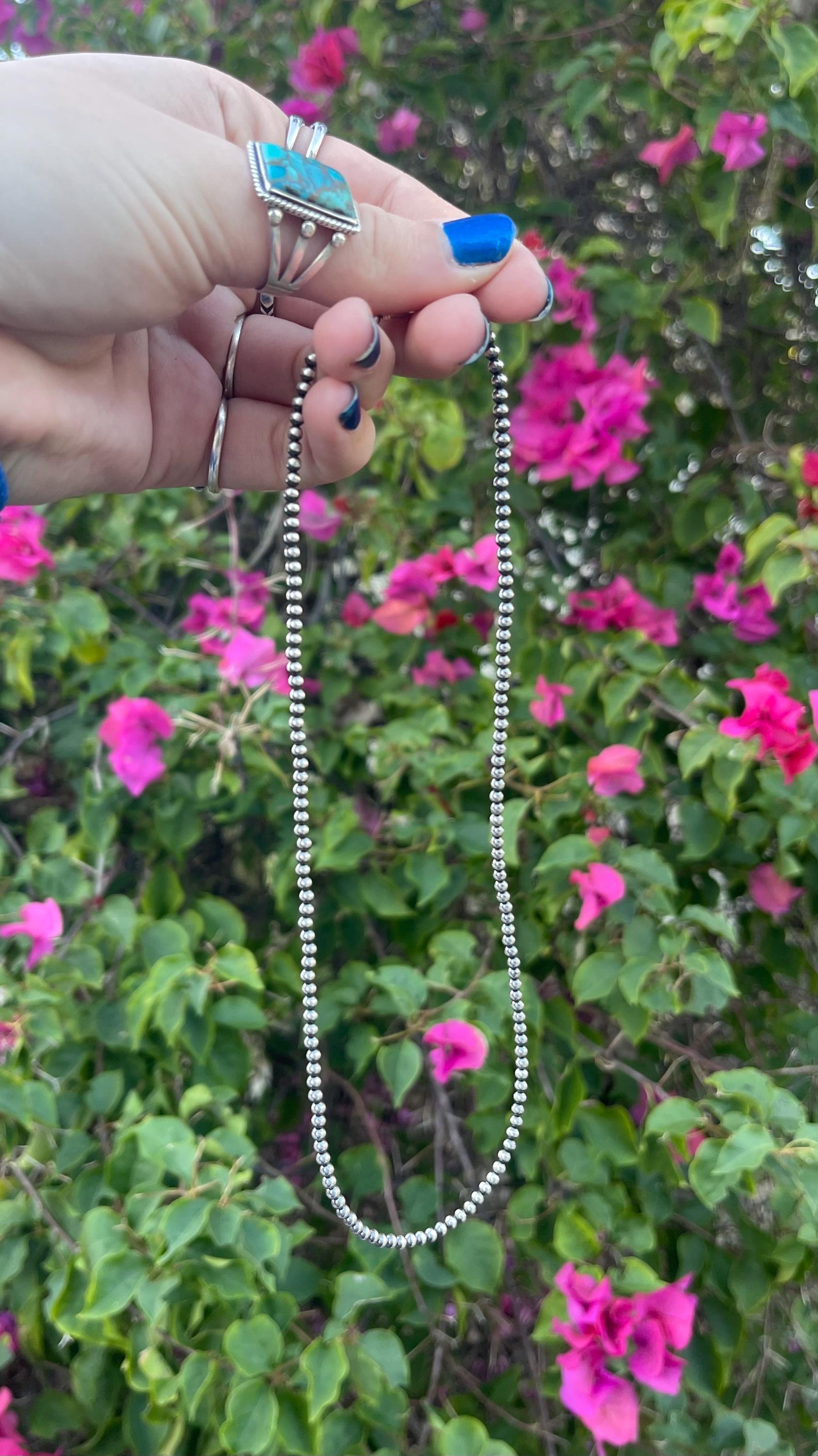 3mm Navajo Style Pearl Necklace