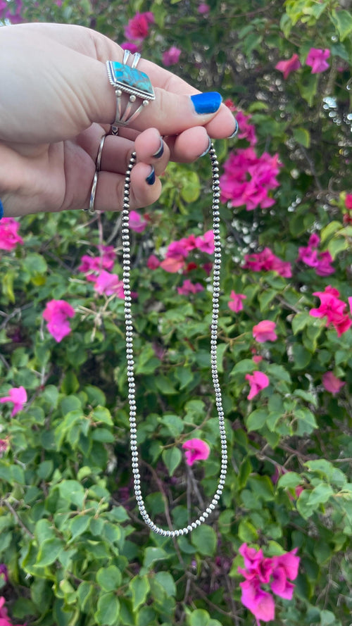 3mm Navajo Style Pearl Necklace