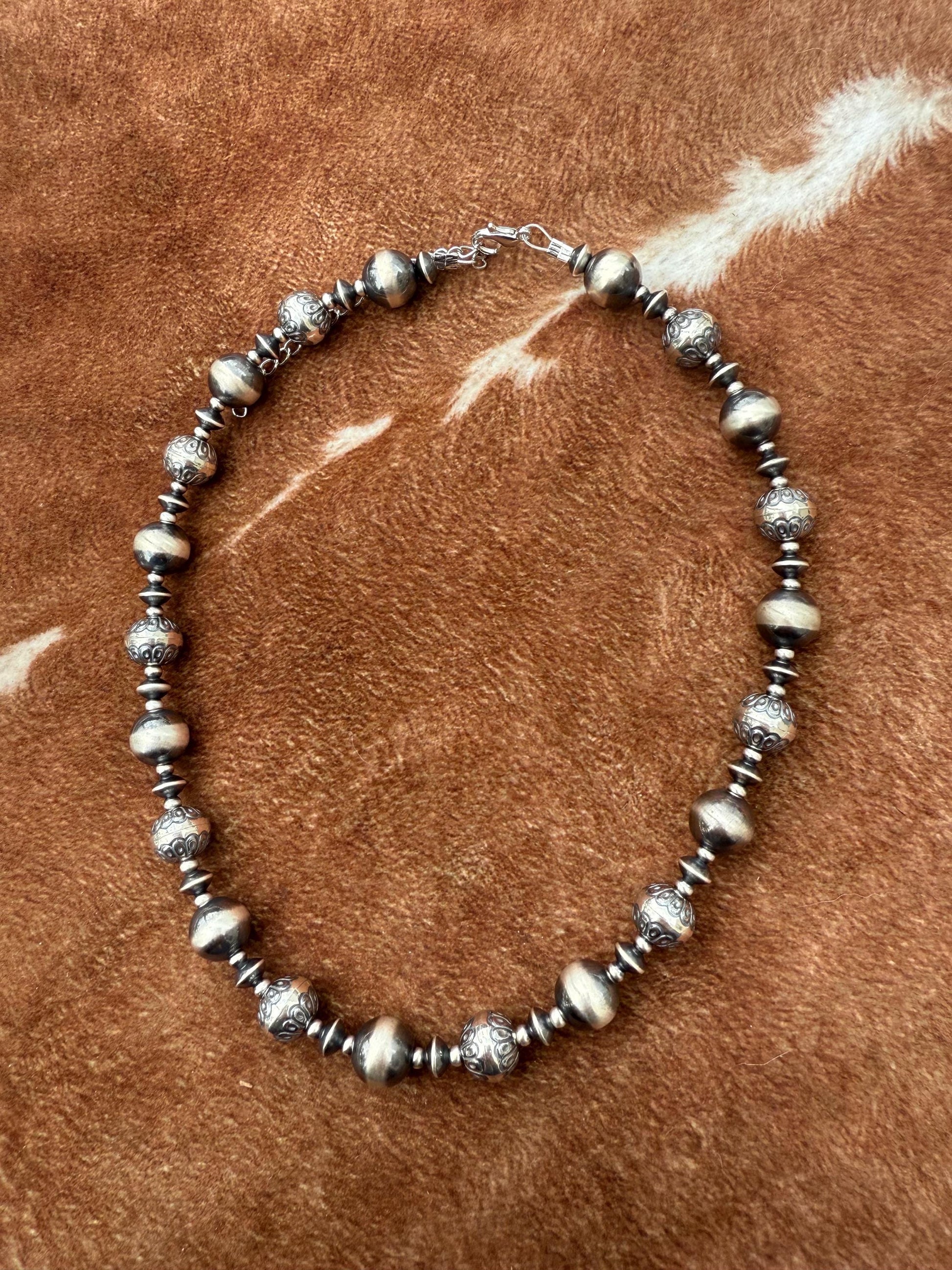 Authentic Navajo Inspired Pearl Necklace 10mm