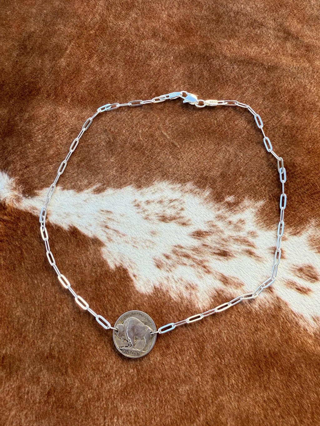Genuine Buffalo Nickel Sterling Silver Necklace