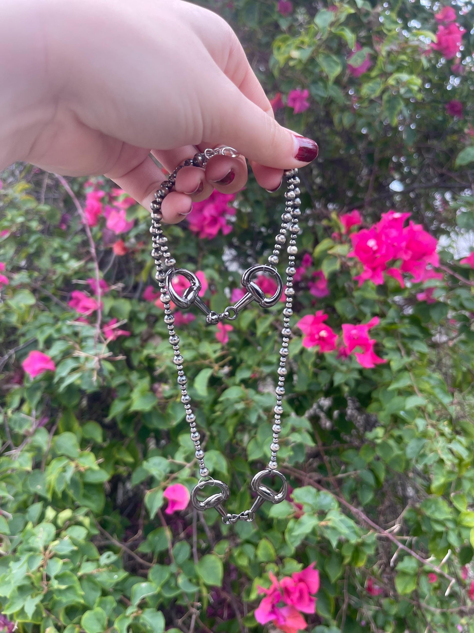 Horse Bit Navajo Inspired Pearl Bracelet